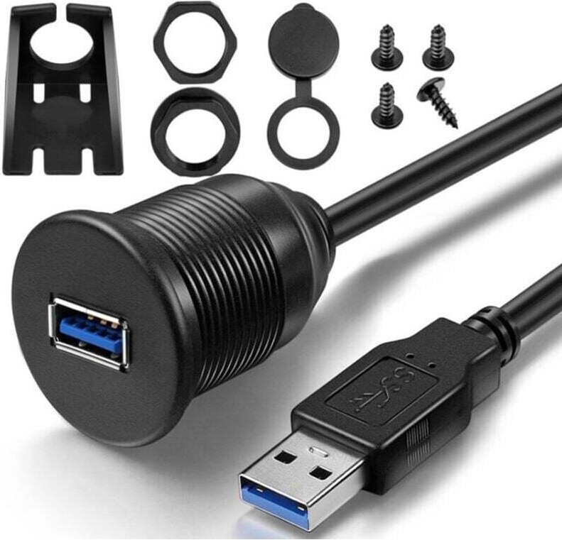 Wasserdichtes USB 3.0-Verlängerungskabel mit einem Port für die Datenanzeige von Armaturenbrettern in Autos, Booten und ...