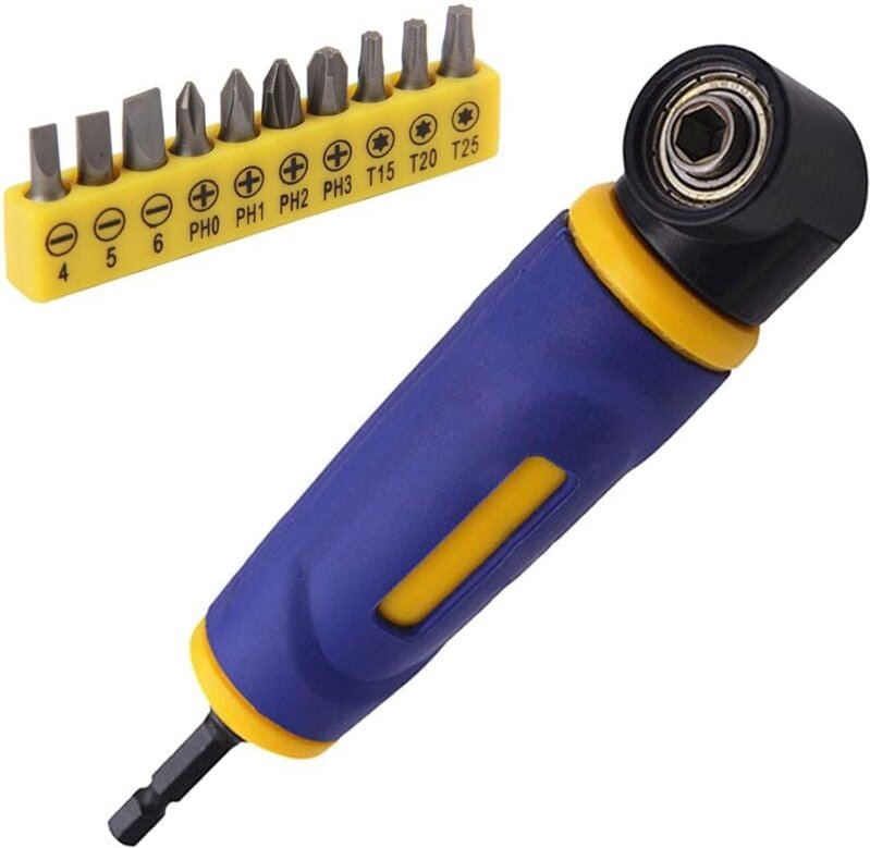 90-Grad-Bit für elektrische Schraubendreher und Bohrmaschinen, Winkeladapter, Eckadapter für Schraubendreher zur Reparat...