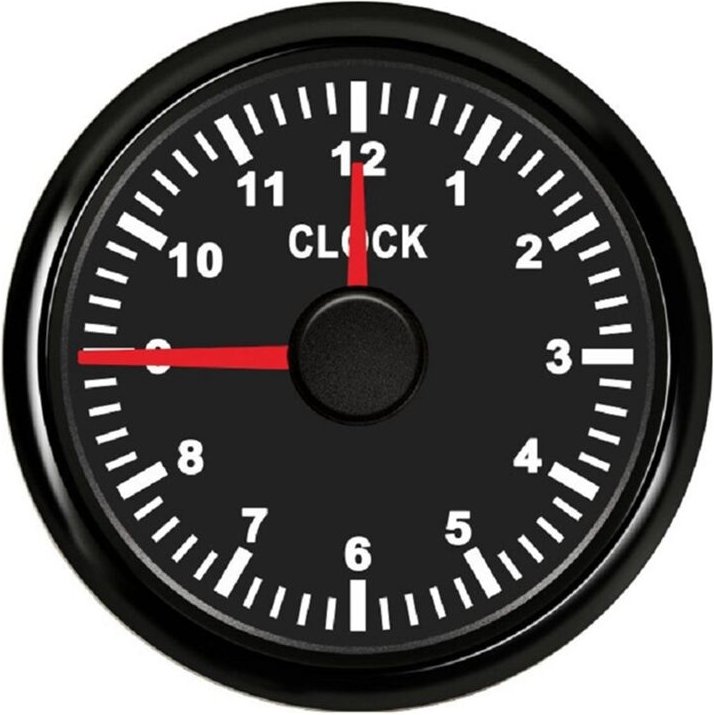 0-12 Stundenzähler, 2 Zoll, 52 mm, Uhrmessgeräte mit roter Hintergrundbeleuchtung, Instrumentenanzeige für Auto, Boot, Y...
