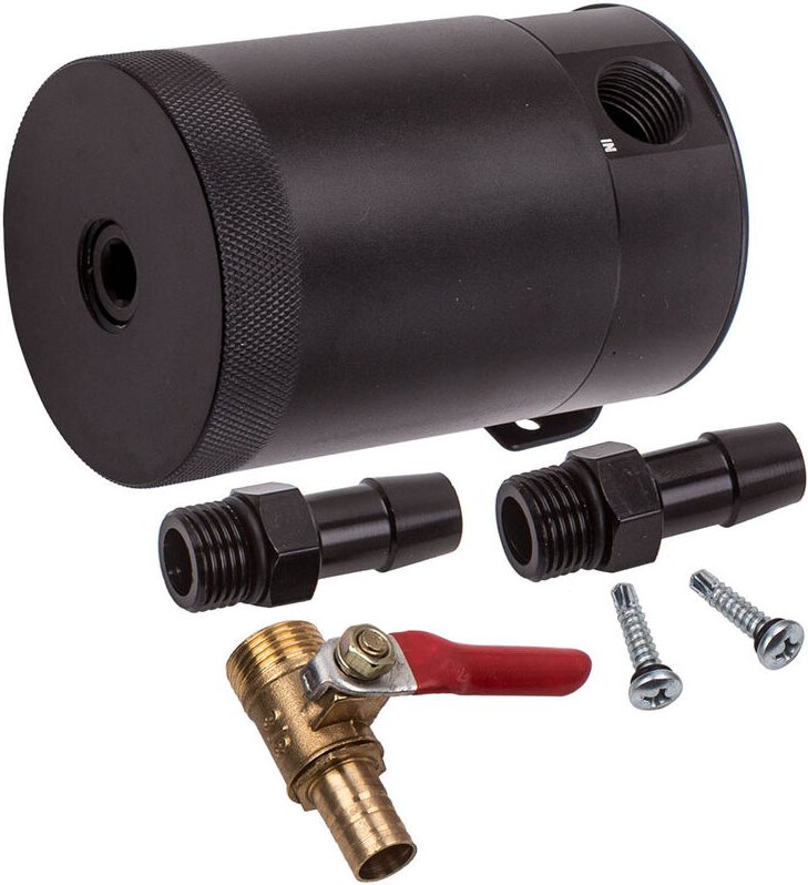 BFO - lsammler Ölbehälter Oil Öl Catch Tank 2-Port Universal Alu pcv 2 Flüssigunlsammler lbehlter Oil l Catch Tank 2-Por...