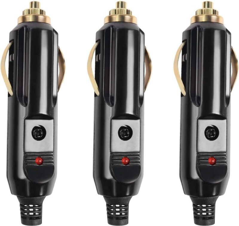 BEBUSINGOTO Set mit 3 männlichen 12-V-Zigarettenanzünderbuchsen, 20-A-Zusatzsteckdose, 12-V-/24-V-Bakelit-Zigarettenanzü...