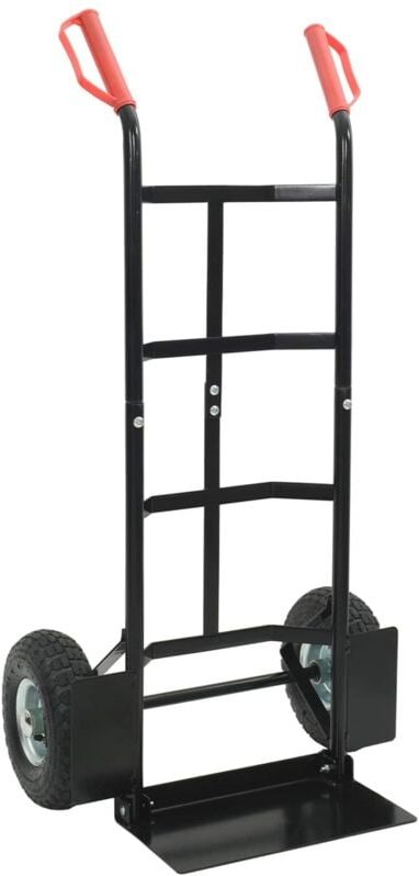 Handwagen Schwarz und Rot 57 x 46 x 113 cm Stahl vidaXL