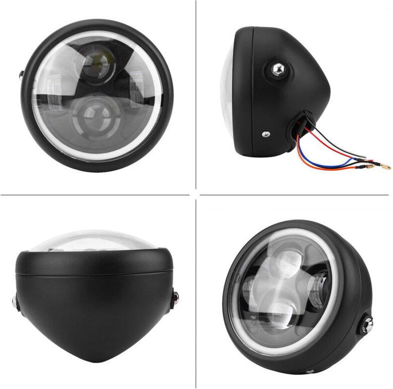 Ej.life - 6,5' Runder LED-Scheinwerfer, Motorrad Scheinwerfer Frontscheinwerfer Scheinwerferlampe für die Meisten