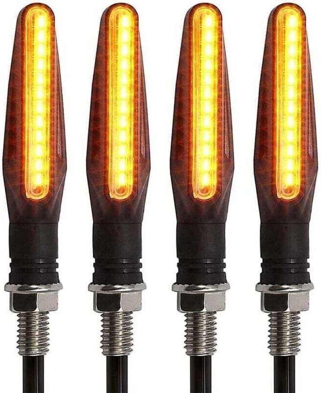 4 Stück Motorradblinker mit 12 LEDs, gelb, blinkend, mit Tagfahrlicht, wasserdicht