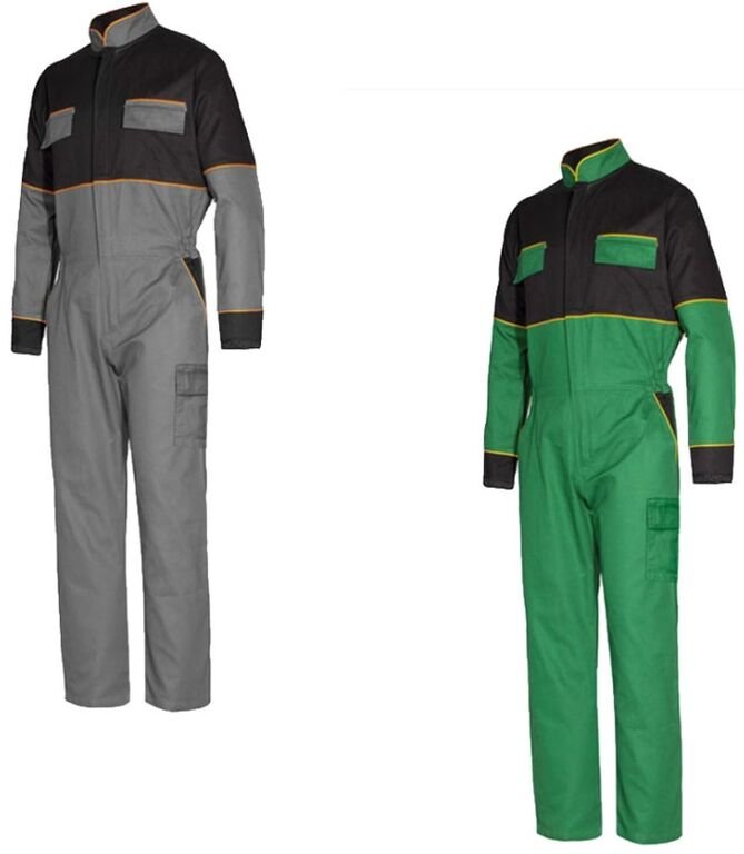 7070 Bicolor Arbeitsanzug - l - Grau - Grau - Issaline