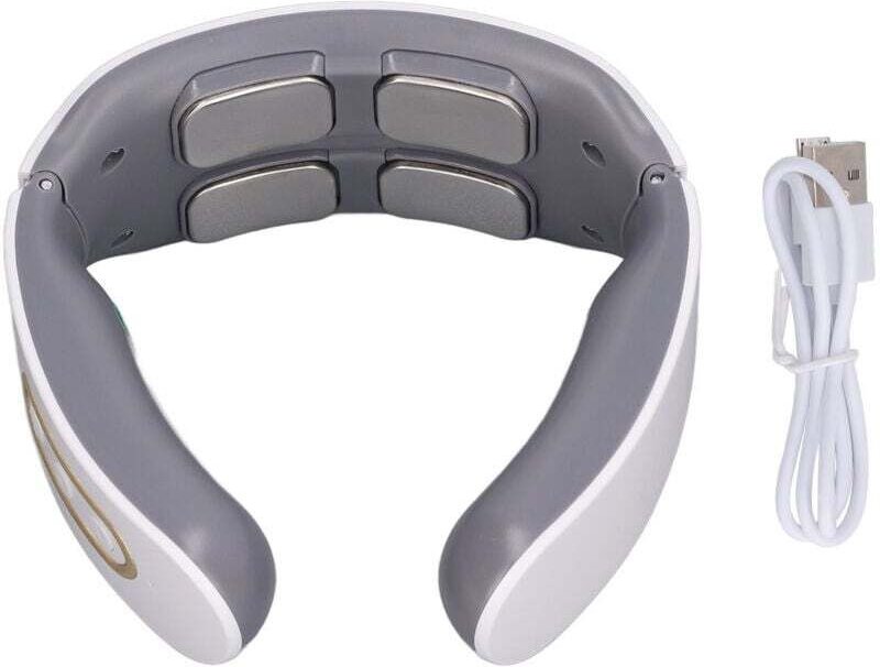 TENS-Nackenmassagegerät mit 4 Aufsätzen, 6 Modi und 9 Geschwindigkeitsstufen – Wärme und Kompression – Lymphdrainage – W...