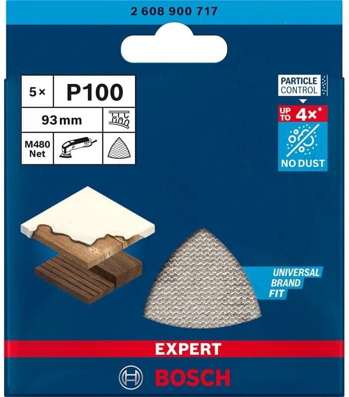 Bosch Accessories EXPERT M480 2608900717 Schleifnetz für Deltaschleifer ungelocht Körnung (num) 100