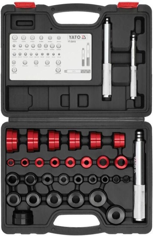 Yato Lager- und Dichtungs-Montagewerkzeug 33-tlg Einpresswerkzeug-Set für Kugellager, Simmerringe, Buchsen Aluminiumadap...