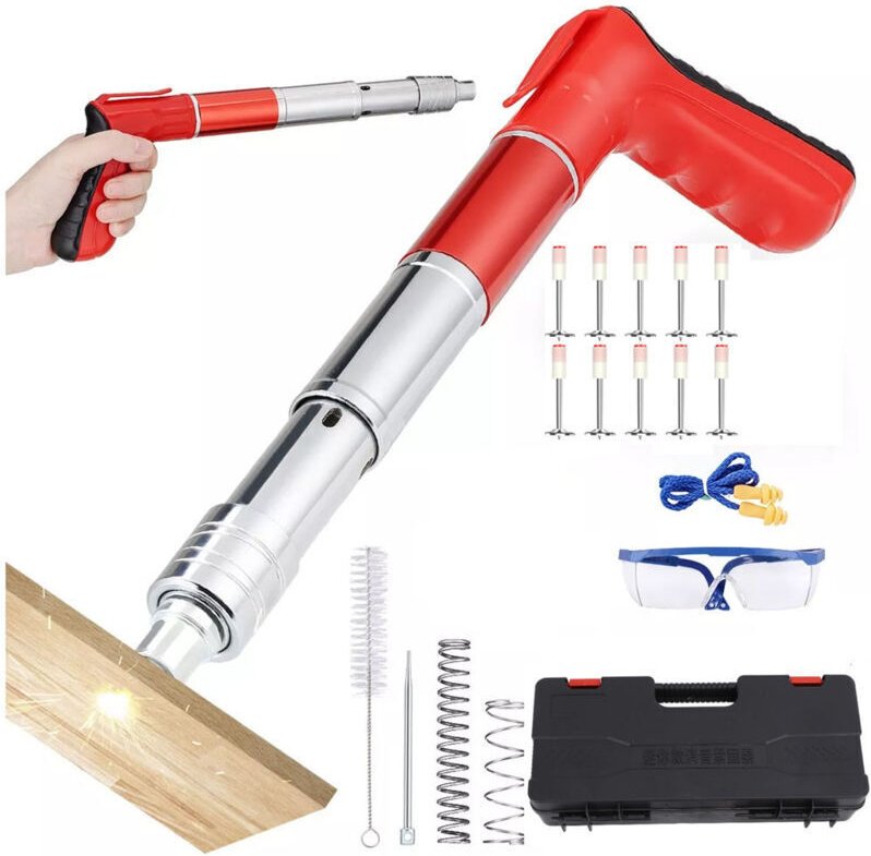 Vtizikl Pistolet à Clous Béton Professionnel - Rivet Gun Manuel avec gants à lunettes Bouchons d'oreille cloueur beton