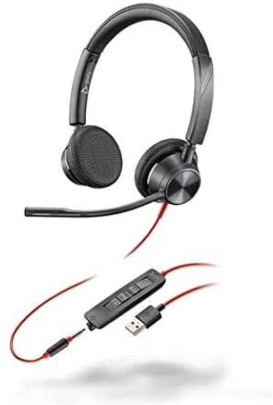 Plantronics - Blackwire 3325 usb-a, Poly, schnurgebundenes Zwei-Ohr-Headset mit Bügelmikrofon, Anschluss an pc oder Mac ...