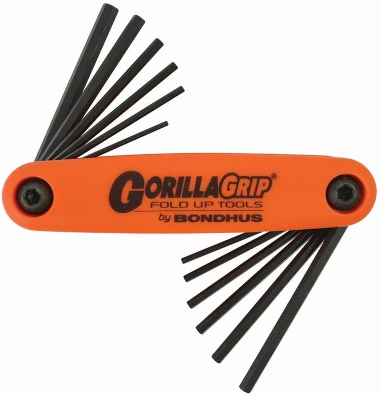 GorillaGrip® Messer mit 12 Inbusschlüsseln in metrisch/Zoll 5/64-5/32' und 1,5-5mm Bondhus 12550