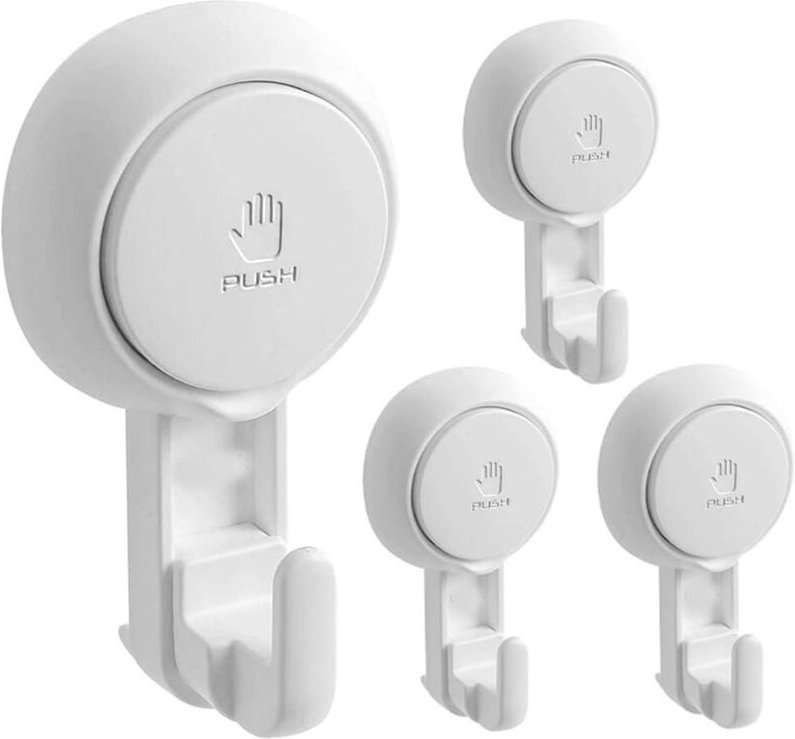 Linghhang - Lot 4 Kunststoff Saughaken Neue Starke Saugnapf Wandhaken Handtuchhalter Bademantel Krone Mantel Geschirrtuc...