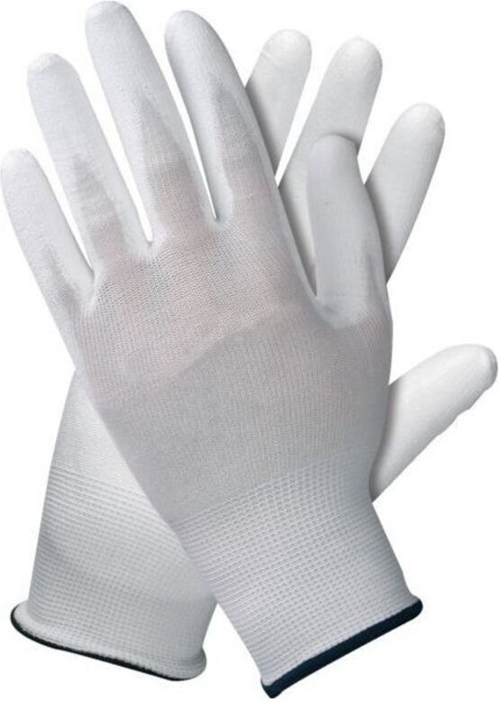 10 Nylon-Strickhandschuhe mit Polyurethan-Beschichtung auf der Handfläche, Größe 9