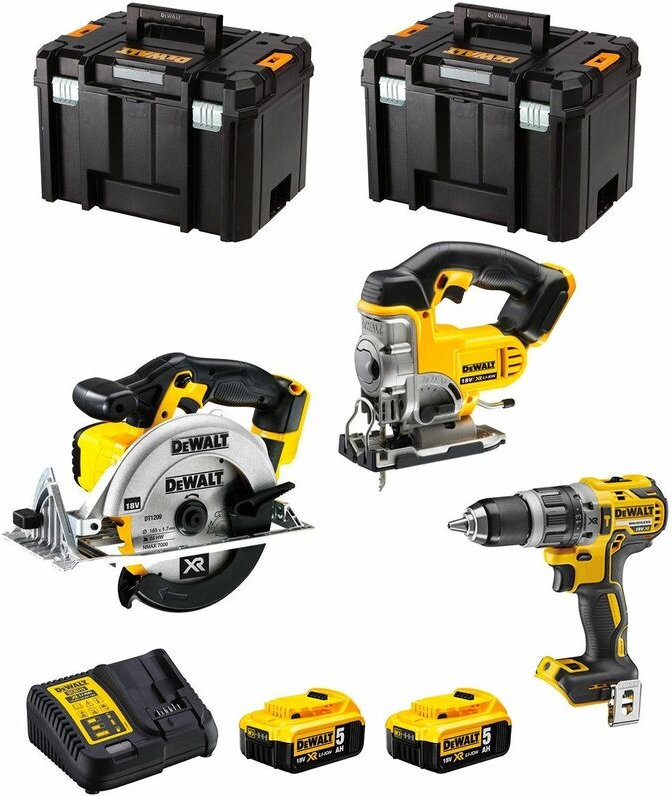 Dewalt - Kit DWK300 (DCD796 + DCS331 + DCS391 + 2 x 5,0 Ah + DCB115 + 2 x tstak vi)