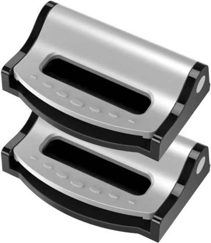 BEBUSINGOTO Paar verstellbare Sicherheitsgurt-Verstellclips, rutschfest, silber, Einheitsgröße