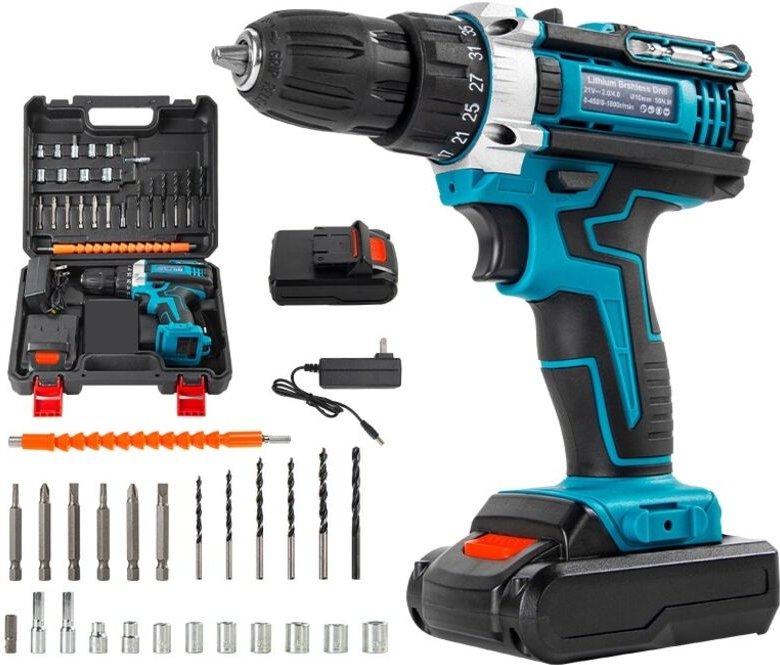 21V Akku-Schlagbohrschrauber – 1 Akku – Blau