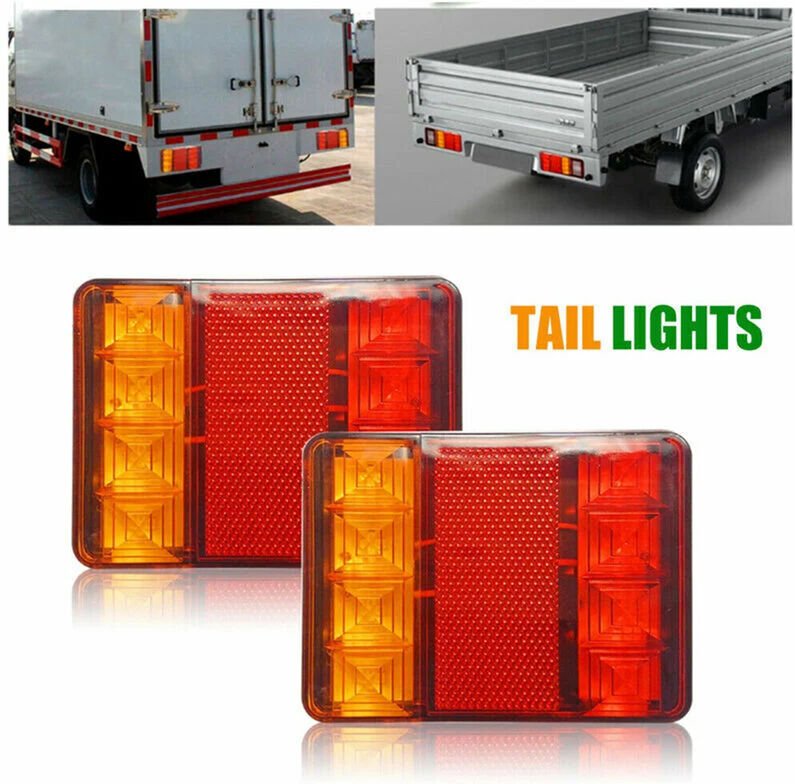 Rücklicht für Anhänger, 12 V, 8 LEDs, IP65 wasserdicht, multifunktionales Bremslicht für LKW-Anhänger, 2 Stück