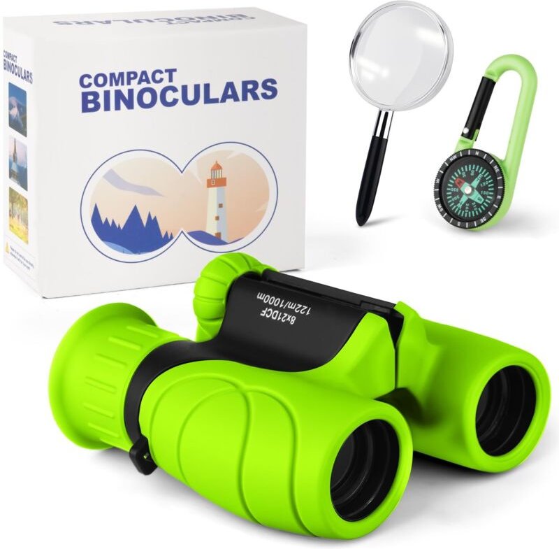 Kinderfernglas, Fernglas-Set mit Lupe und Kompass, Kinderspielzeug für Mädchen und Jungen im Alter von 3-12 Jahren, perf...