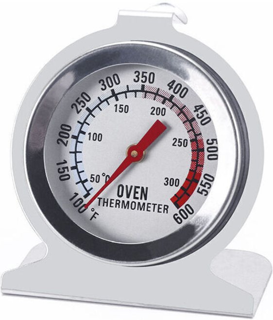 Ofenthermometer aus Edelstahl für Elektro-/Gasöfen, 5,1 cm Zifferblatt, Sofortanzeige zum Kochen, Grillen, Räuchern (50–...