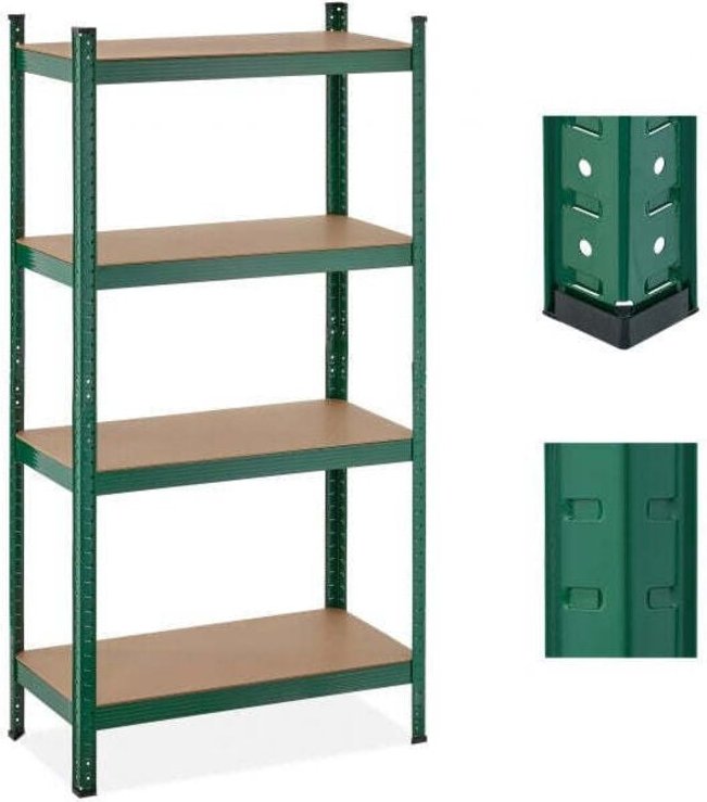 Kraftiges regalgrun mit 4 ebenen