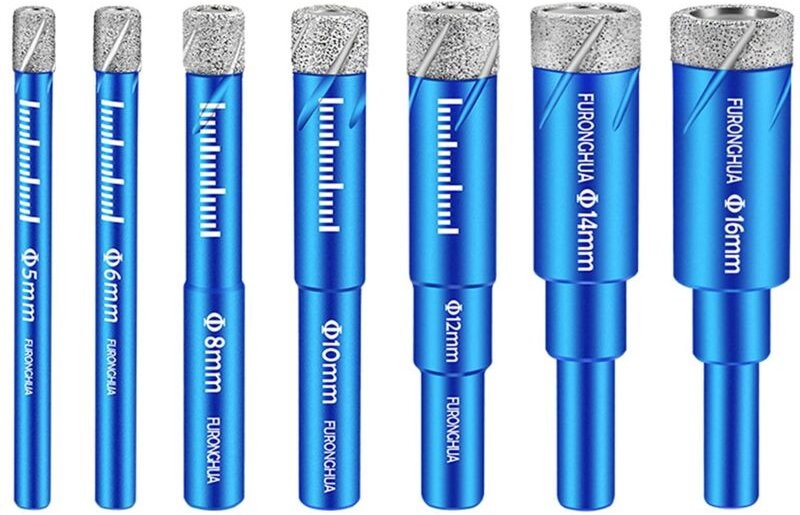 Diamantbohrer-Set, 7-teiliges Set für Fliesen, Metallbohrer, 5/6/8/10/12/14/16 mm – für Keramikfliesen, Feinsteinzeug, F...