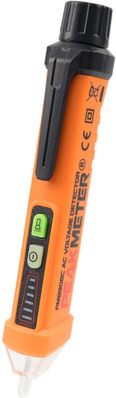 Berührungsloser Spannungsprüfer 12–1000 V, Phasen-/Neutralleiterprüfung, Ton- und Lichtsummer, Taschenlampe, AC 50 Hz