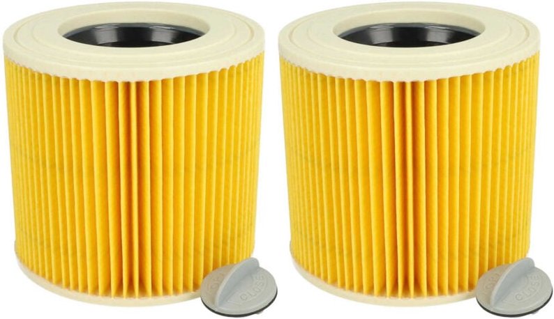 vhbw 2x Faltenfilter kompatibel mit TackLife PVC05B, PVC01B Staubsauger - Patronenfilter Gelb