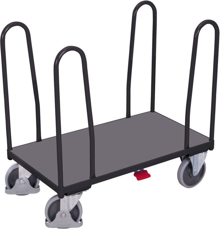 VARIOfit Seitenbügelwagen mit 4 Bügeln 910x440mm Anthrazitgrau RAL 7016