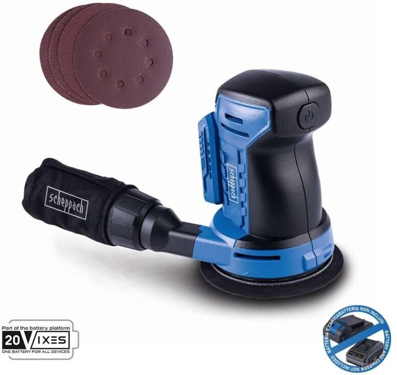 Exzenterschleifer 20V Durchmesser 125 mm ohne Akku ixes Scheppach c-obs125-x