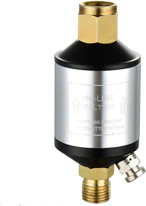 Einlass- und Auslass-Luftkompressorfilter, 1/4 Zoll npt, Wasserabscheider, Luftkompressor-Trockner mit Ablassventil für ...