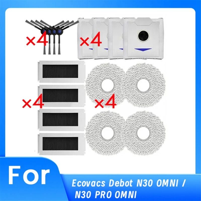 16 Stück Ersatzbürsten für Debot N30 OMNI/PRO Staubsauger, Staubbeutel, Stoffabdeckungs-Set