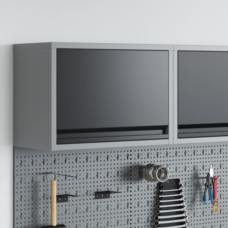 Werkzeugschrank zur Wandmontage mit Gaslift-Tür, Schwarz, 50x25x35 cm Vidaxl 192940