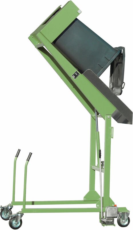 Bauer Mülltonnen-Kippstation MKS-H mit Handpumpe, lackiert, Resedagrün