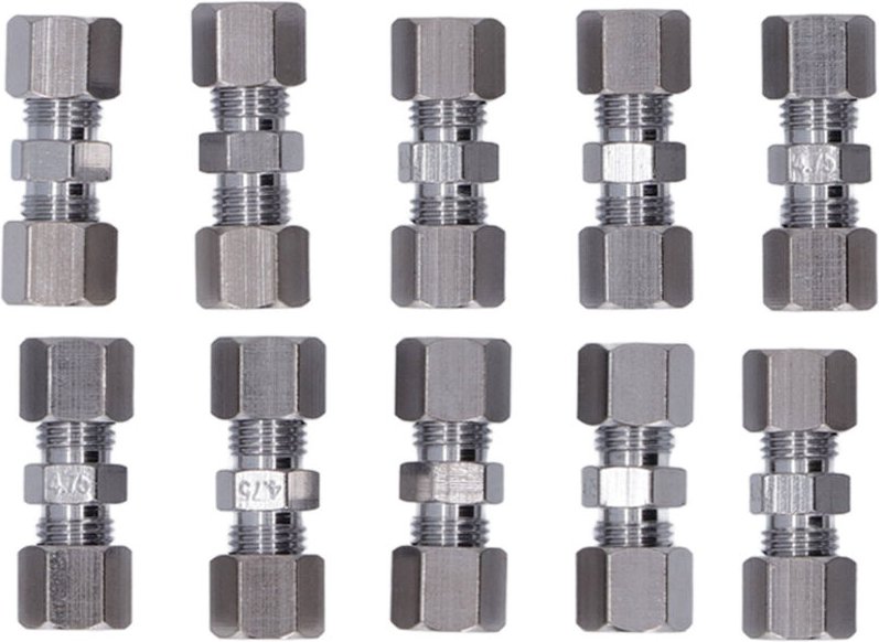 Bremsleitungssatz, 10-teilig, verchromte Kupfer-Bremsschlauchverbinder, geeignet für 4,75 mm Bremsschläuche, hochwertige...