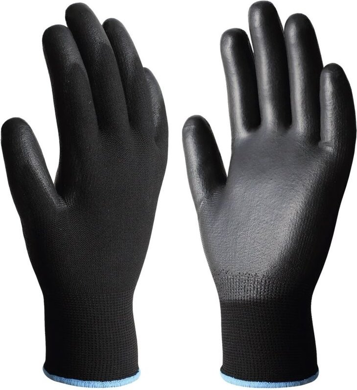 Polyesterhandschuhe mit Polyurethan-Handfläche (Größe 9) schwarz