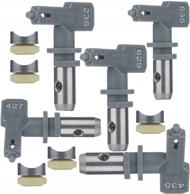 Rosfix Set Hi-Flow Düsen 635, 629, 235, 427, 435 – Sprühdüsen für Spachtelmasse & Farbe 10–30 cm Sprühbreite Kompatibel ...