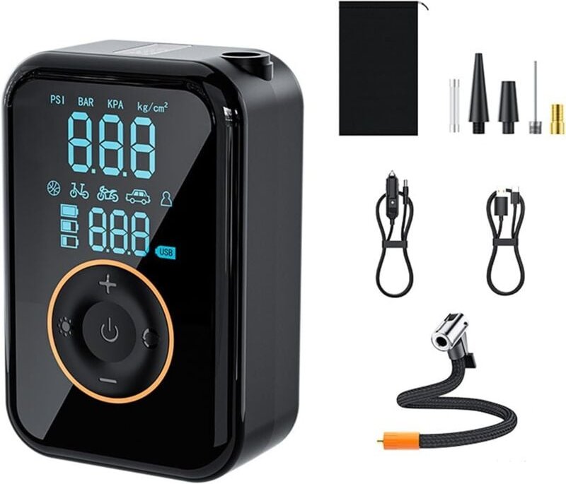 Tragbarer, kabelloser Luftkompressor für Autoreifen, 150 PSI, 4000 mAh, Mini-Elektro-Luftpumpe für Fahrräder, Motorräder...