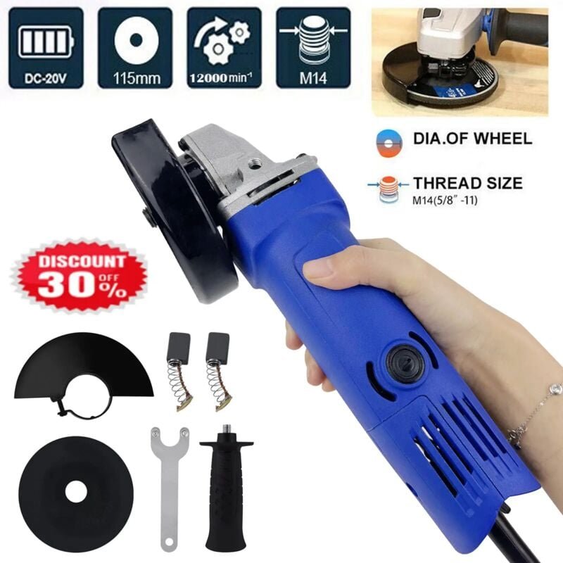 Day Plus - Kleiner Elektrischer Winkelschleifer 115 mm 3600W Schneide Schleifen Sägen dhl