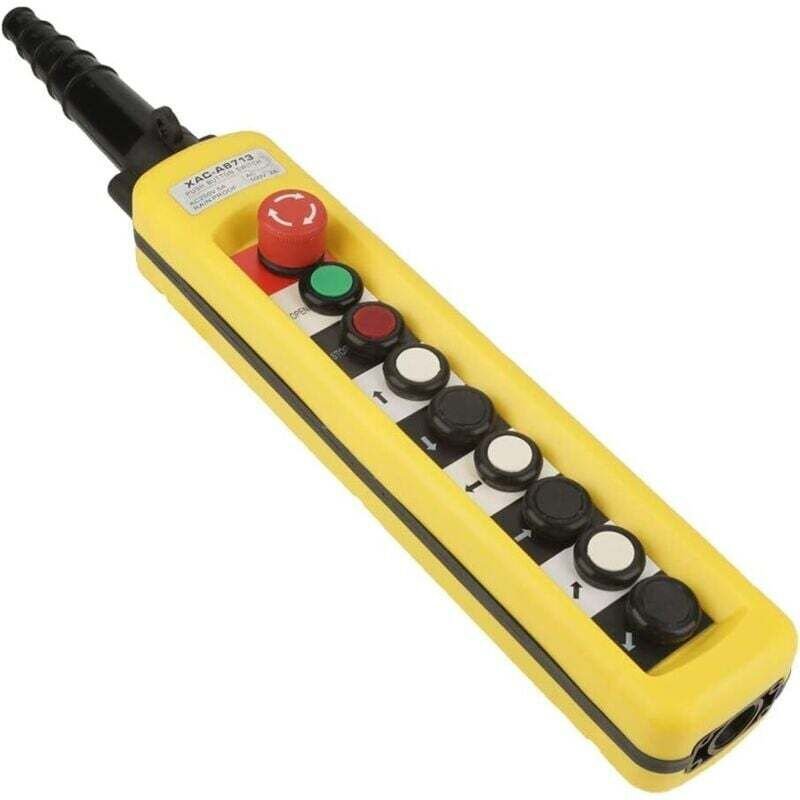 Vtizikl Interrupteur à bouton-poussoir pour grue à chaîne avec arrêt d'urgence, contrôleur de levage suspendu, interrupt...