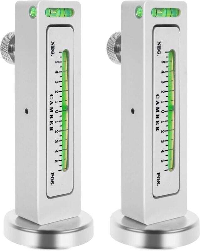 Confezione da 2 strumenti di misurazione magnetica regolabile, campanatura delle ruote, perno di caster e strumenti di a...