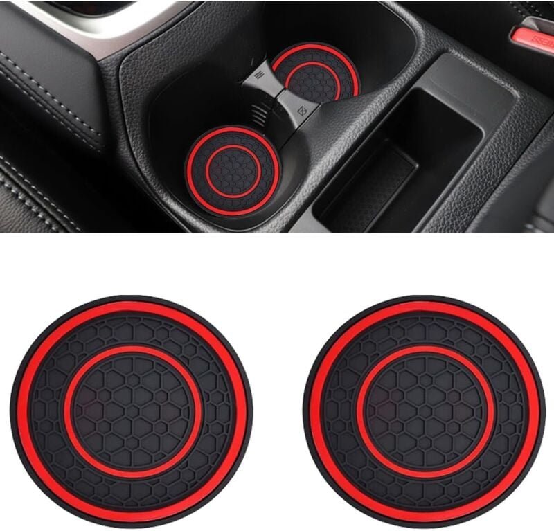 Set mit 2 Auto-Getränkehalter-Untersetzern, 7 cm (2,75 Zoll), rutschfest und staubdicht, isolierende Einsätze für den Ge...