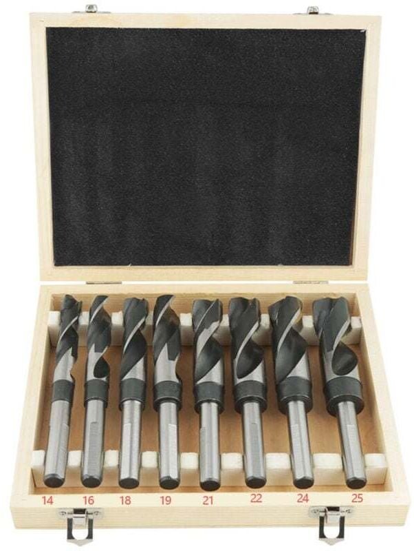 Set mit 8 HSS-Spiralbohrern, Metallbohrern, Stahlbohrern, HSS-Schaftbohrer-Set, wärmebehandelte Bohrer-Sets 14 mm, 16 mm...