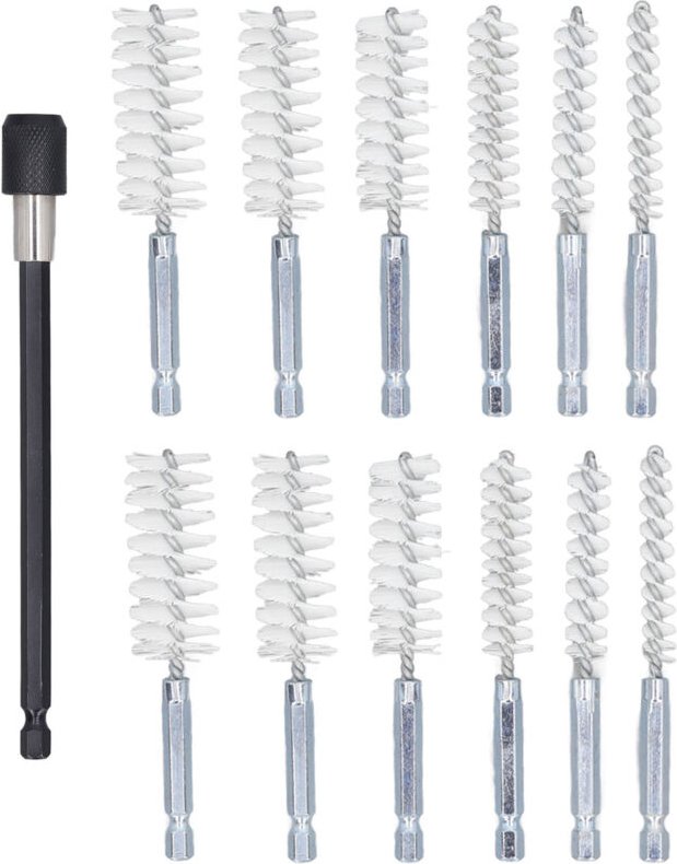 Perforierte Bürsten, Perforierte Bürste aus Edelstahldraht, Länge 4 Zoll, Durchmesser 6 Zoll, Sechskantschaft 1/4 für de...