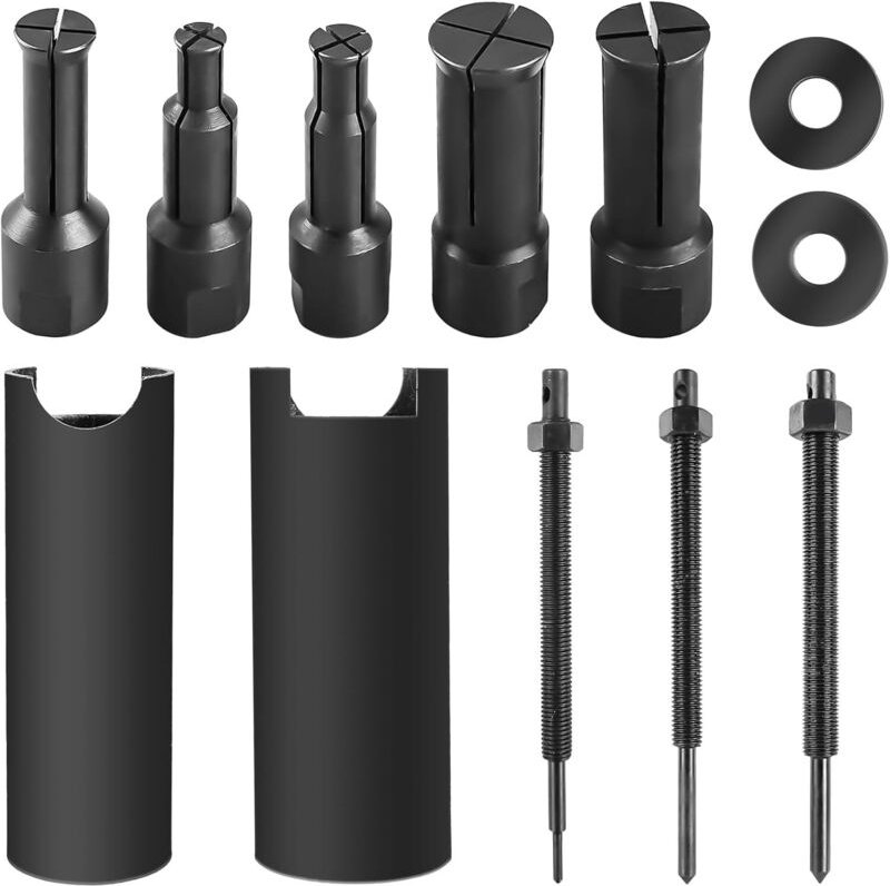 9-23mm Innenlager Abzieher Set, 12-teilig Motorrad Radlager Abzieher Kit mit 5 Offenen Spannzangen, Innenabzieher Kugell...