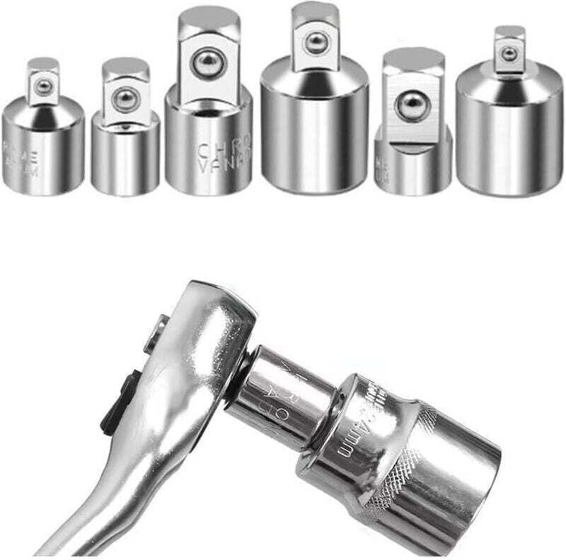 Steckschlüsseladapter, 6-teiliges Ratschenadapter-Set, 1/4" auf 3/8", 3/8" auf 1/4", 3/8" auf 1/2", 1/2" auf 3/8", 1/2" ...
