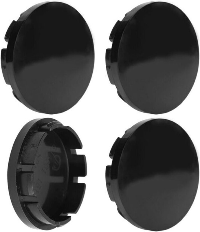 Hochwertige schwarze Radnabenkappen, 56 mm, 4er-Set.