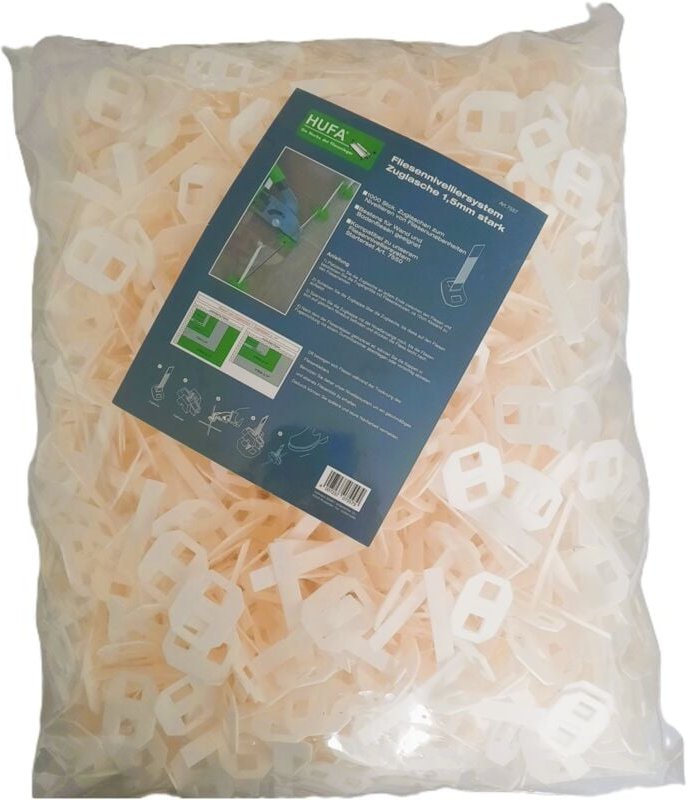 Hufa - Fliesen Nivelliersystem 1000 x Zuglaschen Verlegehilfe Plan verlegen