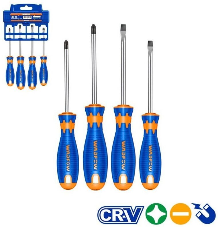 WSS Schraubendreher-Set: 4-teilig, CR-V-Stahl, runder Griff, hohe Haltbarkeit
