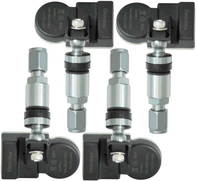 4 Reifendrucksensoren RDKS Sensoren Metallventil Gunmetal für RAM 3500 Dually Alloy 01.2014-12.2018