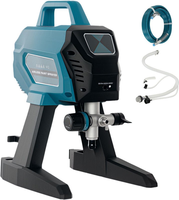 Farbsprühsystem, 700 W Lackierpistole Elektrisch, 200 bar Farbsprühgerät mit 1,5 L/min Durchfluss, 33 x 26 x 41 cm, Blau